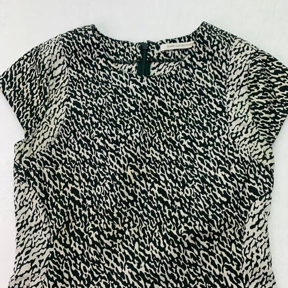 Diane von Furstenberg Size XS Pele Snake Wave Jacquard Green Shift Dress READ - Picture 15 of 16